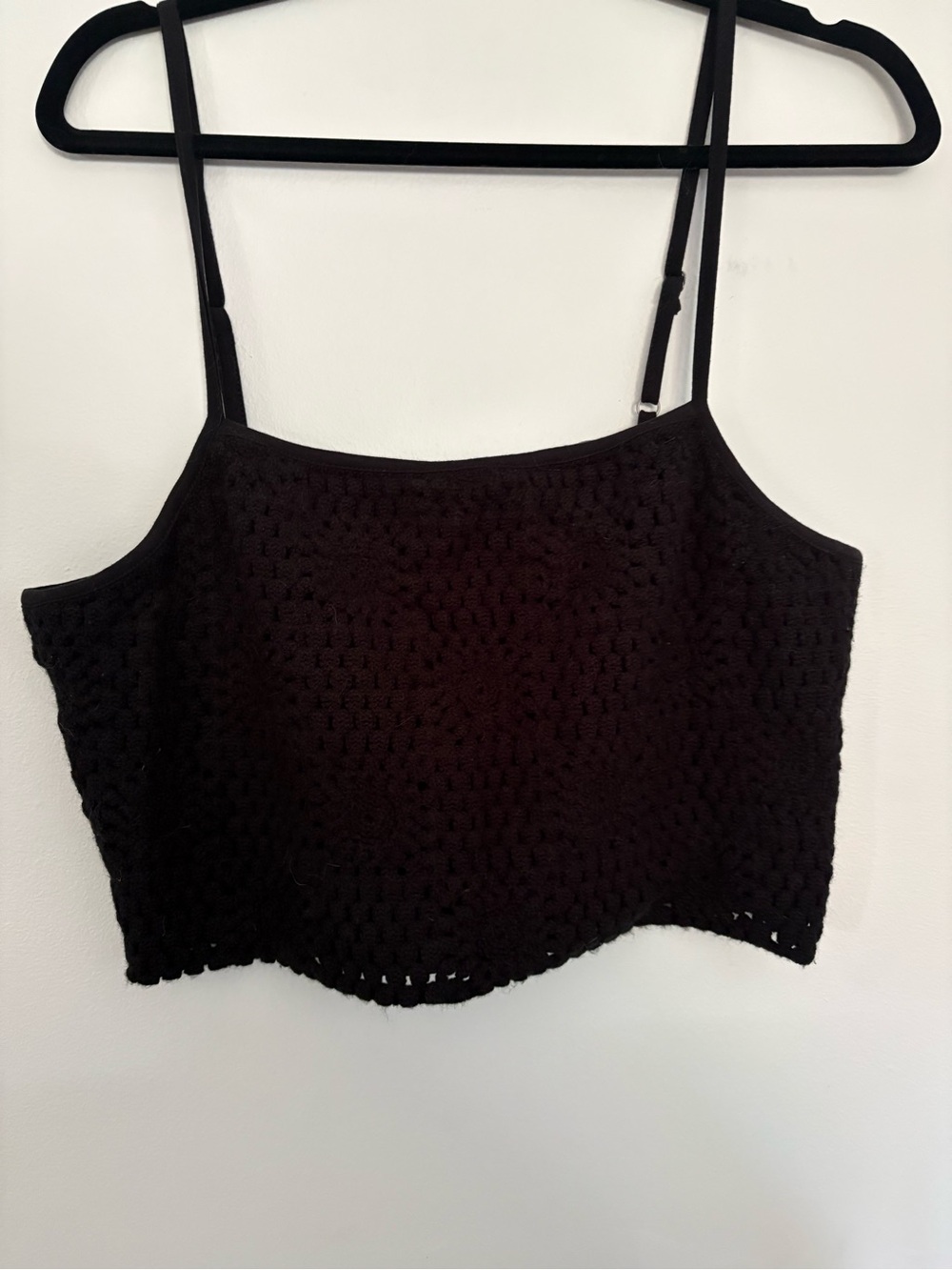 wild fable Black Crochet Crop Cami